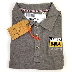 Bell’s Brewery Striped Polo Men’s XL Inspired Brewing Weatherproof Shirt